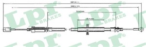 Kabel, parkeringsbremse, Foran, CITROËN,FIAT,PEUGEOT, 1336889080, 4745V6