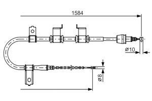 Kabel, parkeringsbremse, Venstre, HYUNDAI GETZ, 59760 1C800