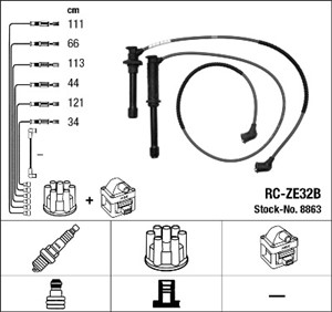 Tennledningssett, FORD USA PROBE II, MAZDA 626 Hatchback IV, MX-6, XEDOS 9, 0000-18-132B, KL47-18-140C