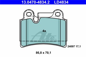 Bremseklosser sett, Bakaksel, VW TOUAREG, 7L6 698 451 B