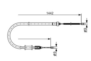 Kabel, parkeringsbremse, Høyre, RENAULT KANGOO, KANGOO Express, 77 00 311 701, 82 00 694 083