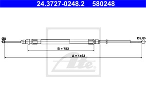 Kabel, parkeringsbremse, Bak, BMW 1 [F20, F21], 1-Serie Van [F20], 2 Cabriolet [F23], 2 Coupé [F22, F87], 34 40 6 792 263