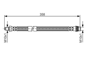 Bremseslange, Bakaksel, Ytre, NISSAN,OPEL,RENAULT,VAUXHALL, 46201 00Q0D, 46201-00QAE, 82 00 086 894, 82 00 667 750, 9111662