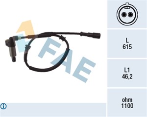 Sensor, hjulturtall, Venstre bakaksel, RENAULT MEGANE I, MEGANE Cabriolet I, MEGANE Classic I, MEGANE Coach I, MEGANE Grandtour I, 77 00