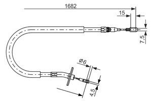 Kabel, parkeringsbremse, Venstre, MERCEDES-BENZ, 667 420 46 85, A 667 420 46 85