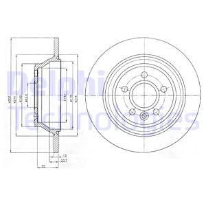Bremseskive, Bakaksel, VOLVO S80 II, V70 III, XC70 II, 30769058