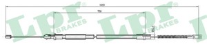 Kabel, parkeringsbremse, Venstre, VW LT 28-35 Buss I, LT 28-35 Flak/chassi I, LT 28-35 Skåp I, 281609701B