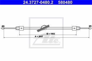 Kabel, parkeringsbremse, Foran, MERCEDES-BENZ GLK-KLASS [X204], 204 420 15 85, 204 420 18 85, A 204 420 15 85, A 204 420 18 85