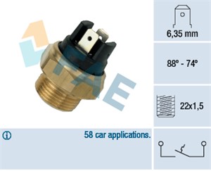 Temperaturbryter, radiator ventilator, ALFA ROMEO 164, 6, 75, 90, ALFETTA, ALFETTA GT, GIULIETTA, SPIDER, SZ, 0242.11, 101507, 11 23 8 5