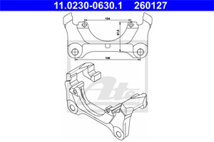 Holder, bremseklave, Framaksel, AUDI A6 C5, A6 C5 Avant, ALLROAD C5, 4B0 615 125 D