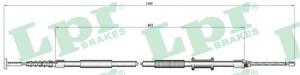 Kabel, parkeringsbremse, Bak, Venstre, FIAT MULTIPLA, 60654885