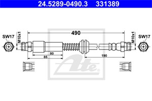 Bremseslange, Bakaksel, VW CADDY Minibus, minivan III, CADDY Skåp/stor limousine III, 2K0 611 775 K, 2K0 611 775 L, 2K0 611 775 S, 2K0