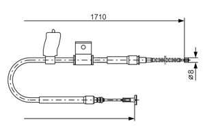 Kabel, parkeringsbremse, Venstre, FIAT STRADA Pick-up, 46471702, 51918394