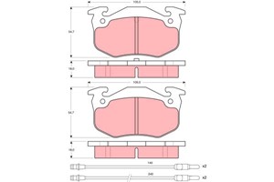 Bremseklosser sett, Bakaksel, Framaksel, CITROËN BX, BX Break, 16 172 474 80, 6000008304, 7701170172, 95 589 273, 95 624 484, E 172 143