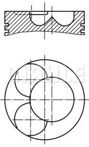 Stempel, Til sylinder 3, Til sylinder 4, AUDI,SEAT,SKODA,VW, 038 107 065 H L, 038 107 065 HF, 038 107 065 K K, 038 107 065 K M, 03810706