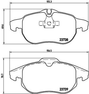 Bremseklosser sett, Framaksel, CADILLAC,FIAT,OPEL,SAAB,VAUXHALL, 12765397, 12800120, 12803551, 1605088, 1605094, 1605098, 1605113, 16051