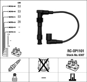 Tennledningssett, OPEL ASTRA F, ASTRA F Halvkombi, ASTRA F Kombi, VAUXHALL ASTRA Mk III, ASTRA Mk IV, TIGRA Mk I, VECTRA, ZAFIRA A, 12 8