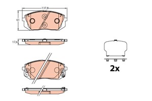 Bremseklosser sett, Framaksel, HYUNDAI i40 I, i40 CW I, 58101-3ZA16