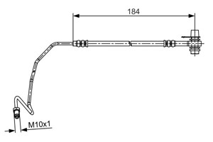 Bremseslange, Bakaksel, Ytre, Venstre bakaksel, Venstre, AUDI A6 C5, A6 C5 Avant, SKODA SUPERB I, 8E0 611 763 K