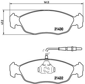 Bremseklosser sett, Framaksel, CITROËN,PEUGEOT, 1617252380, 425103, 425121, 425122, 425188, 425315, 425316, E172030