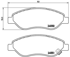 Bremseklosser sett, Framaksel, OPEL CORSA D, 1605228, 1605355, 93169176, 93189822, 93192895