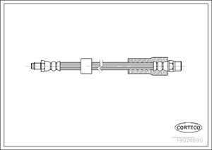 Bremseslange, Bak, Bakaksel, Hjulside, BMW 5 Touring [E39], 7 [E38], 34301163080, 34301165075, 34301166248, 34321164002