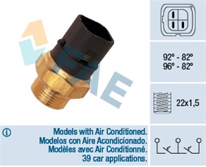 Temperaturbryter, radiator ventilator, RENAULT 21, 21 Kombi, 21 Sedan, 21 Skåp / kombi, SAFRANE I, SAFRANE II, 06A 903 119, 06H 903 119