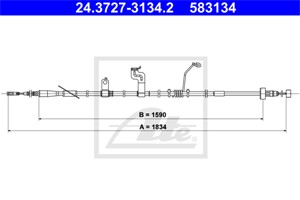 Kabel, parkeringsbremse, Bakre venstre, HYUNDAI SANTA FÉ III, SANTA FÉ Skåp/SUV III, 59760-2W000, 59760-2W000-DS