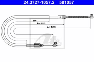 Kabel, parkeringsbremse, Bak, RENAULT MEGANE I, MEGANE Classic I, MEGANE Hatchback Van I, 77 00 420 314, 77 00 424 472, 77 00 846 156