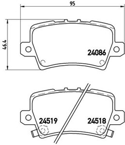 Bremseklosser sett, Bakaksel, HONDA CIVIC Hatchback VIII, 43022SMGE00, 43022SMGE01, 43022SMGE02, 43022SMGE03, 43224SMGE01