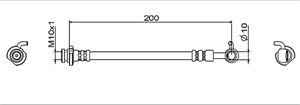 Bremseslange, Venstre bakaksel, Ved bremsekaliper, NISSAN QASHQAI SUV II, 462104EA0E, 46210-4EA0E, 462104EA2E, 46210-4EA2E
