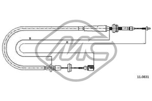 Gasskabel, FORD GALAXY I, VW SHARAN, 7M1 721 555E, 7M1721555E