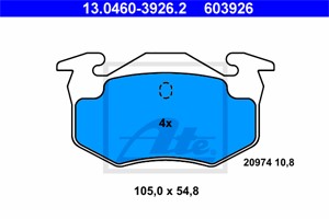Bremseklosser sett, Bakaksel, RENAULT CLIO II, 77 01 207 034