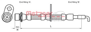 Bremseslange, Foran venstre, Framaksel venstre, TOYOTA COROLLA, COROLLA Kombi, COROLLA Sedan, COROLLA Verso, 90947-02C48