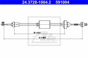 Kabel, clutchbetjening, RENAULT CLIO I, CLIO Skåp/halvkombi I, 77 00 430 112, 77 00 802 682, 77 00 809 961