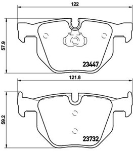 Bremseklosser sett, Bakaksel, BMW X5 [E70, F15, F85], X6 [E71, E72, F16, F86], 34216776937, 34216857108, 34216868497