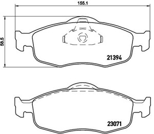 Bremseklosser sett, Framaksel, FORD,FORD USA, 1073731, 1079347, 1095201, 1096942, 1130759, 1521326, 1652285, 2U2Z2V001JA, 5029147, 68778