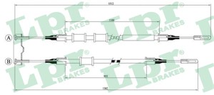 Kabel, parkeringsbremse, Bak, Høyre, Venstre, OPEL CALIBRA A, VECTRA A, 522595, 90374902