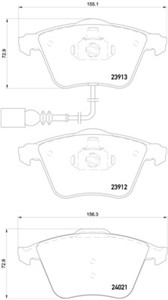Bremseklosser sett, Framaksel, AUDI A3, A3 Sportback, TT, TT Roadster, SEAT LEON, VW GOLF VI, GOLF Cabriolet VI, SCIROCCO III, 8J0698151