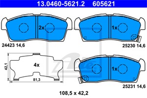 Bremseklosser sett, Framaksel, CITROËN C-ZERO, MITSUBISHI i, PEUGEOT ION, SUZUKI ALTO VI, 16 062 256 80, 16 102 756 80, 4605A340, 4605A9