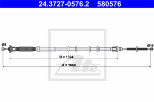 Kabel, parkeringsbremse, Høyre bak, FIAT GRANDE PUNTO, PUNTO, PUNTO EVO, PUNTO Skåp/halvkombi, 55700926, 55704105