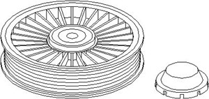 Strammerull, kilerem med ribber, OPEL,VAUXHALL, 44 30 318, 93161378