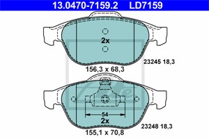 Bremseklosser sett, Framaksel, RENAULT ESPACE IV, LAGUNA II, LAGUNA Grandtour II, VEL SATIS, 41 06 077 16R, 77 01 206 747, 77 01 207 615