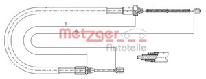 Kabel, parkeringsbremse, Bak, Høyre bak, Høyre, RENAULT CLIO II, 7700 426 005