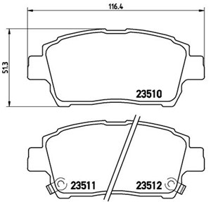 Bremseklosser sett, Framaksel, TOYOTA, 044650W050, 0446512580, 0446512590, 0446512591, 0446512592, 0446513020, 0446513040, 0446513041, 0
