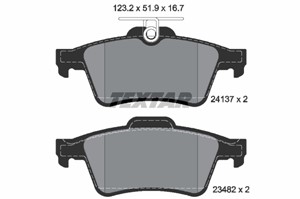Bremseklosser sett, Bakaksel, CADILLAC,VOLVO,SAAB,PONTIAC,RENAULT,DAIMLER,CITROËN,MAZDA,JAGUAR,OPEL,VAUXHALL,FORD, 1233679, 12799240, 13