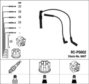 Tennledningssett, CITROËN BX, PEUGEOT 309 II, 405 I, 405 Break I, 1655851, 5967.L2, 6142528, 97 535 465, 97535465