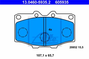 Bremseklosser sett, Framaksel, TOYOTA HILUX Flak/chassi, HILUX Pick-up III, HILUX Pick-up IV, LAND CRUISER, LAND CRUISER Pick-up, 04491-