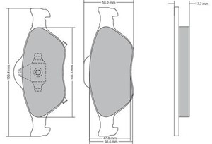 Bremseklosser sett, Framaksel, TOYOTA YARIS, 04465-0D050, 04465-52200, 04465-YZZDS, 4465-0D050, 4465-52200