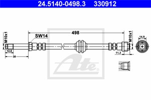 Bremseslange, Framaksel, MERCEDES-BENZ VIANO [W639], VITO / MIXTO Skåp [W639], VITO Buss [W639], 639 428 03 35, 639 428 08 35, 639 428 1